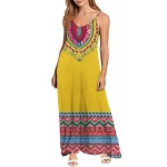 Ankara Africa Print Kente Women Long Loose Bohemian Floral Print Dresses