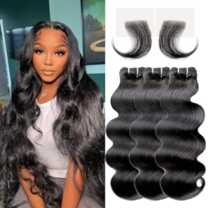 16A Bundles Human Hair Body Wave 22 24 26 Inch 3 Bundles 70g/Pack 100% Unprocessed Brazilian Hair Body Wave Bundles Hair Extensions Natural Black Weave Human Hair Raw Bundles And Baby Hair