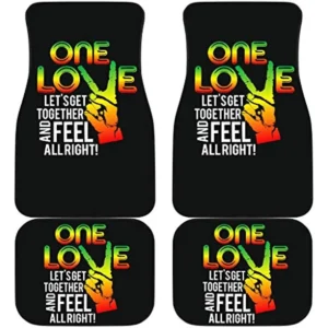 Jamaica One Love Reggae Rasta Caribbean Music Pride Flag, Car Floor Mat, Universal Fit Auto Floor Mat