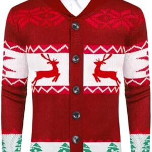 COOFANDY Mens Christmas Cardigan Sweater Shawl Collar Knitted Xmas Cardigans Button Up Knitwear  Amazon.ca Clothing, Shoes & Accessories