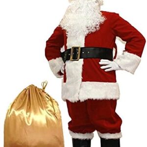 Potalay Men’s Deluxe Santa Suit 10pc. Christmas Adult Santa Claus Costume (Medium)  Amazon.ca Clothing, Shoes & Accessories