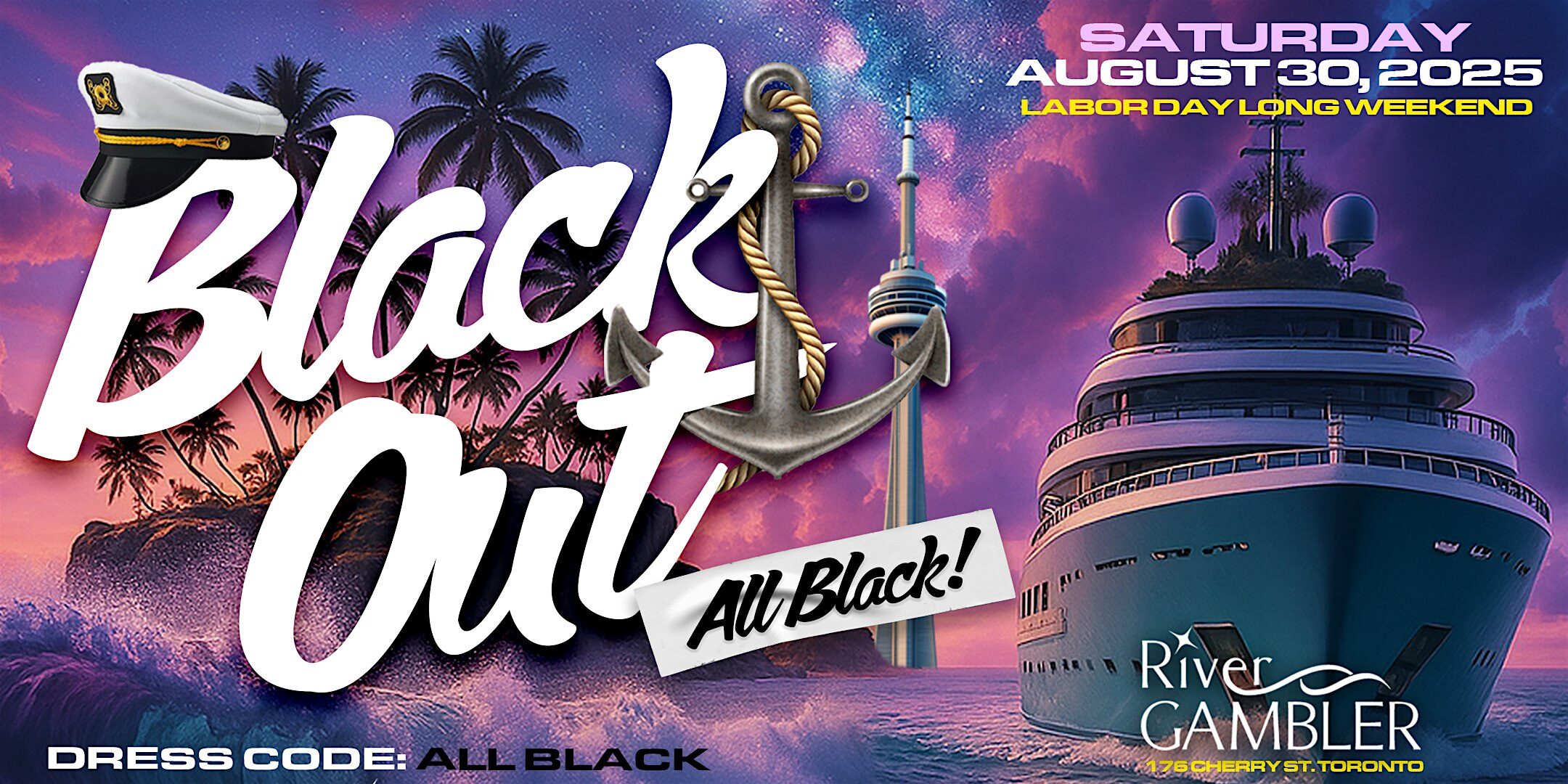 BLACK OUT – THE ALL BLACK BOAT CRUISE